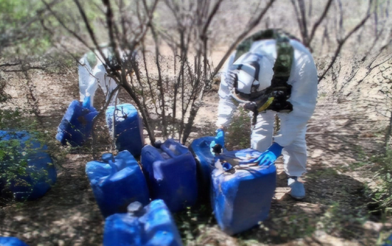 En Culiacán y Elota: SSPE asegura cinco áreas de concentración de químicos para elaborar droga