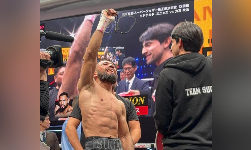 Eduardo “Sugar” Núñez celebra victoria en Japón