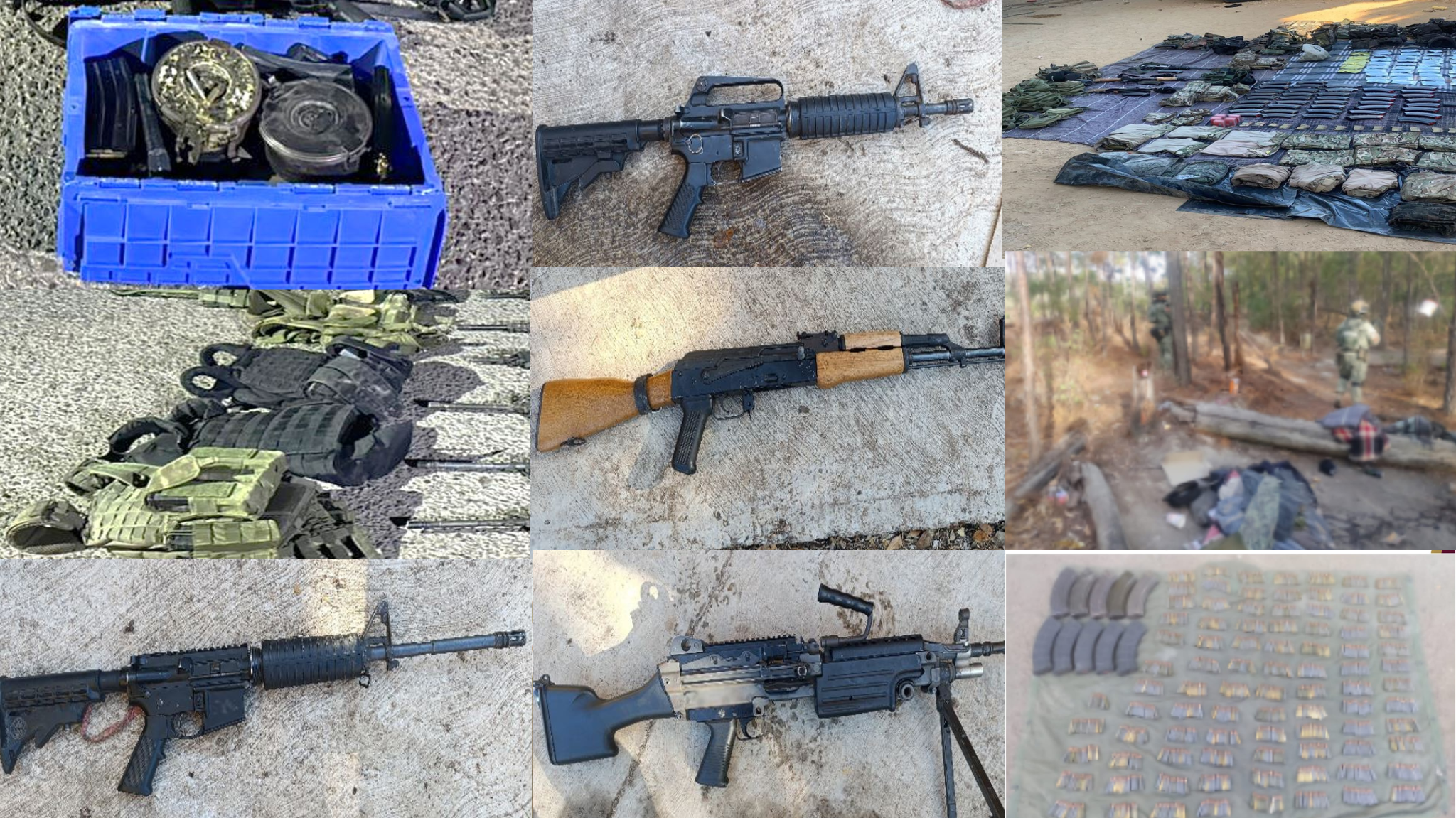 Ejército asegura ametralladora y 10 armas largas en Concordia y Elota