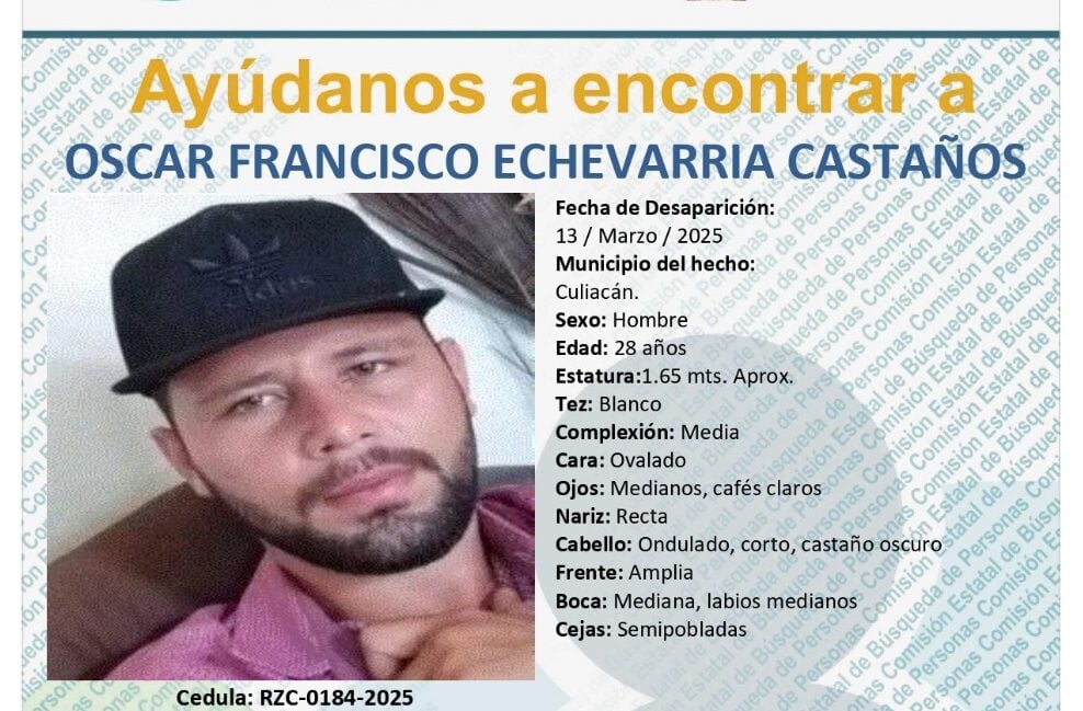 Familia pide a autoridades localización de Óscar Echeverría