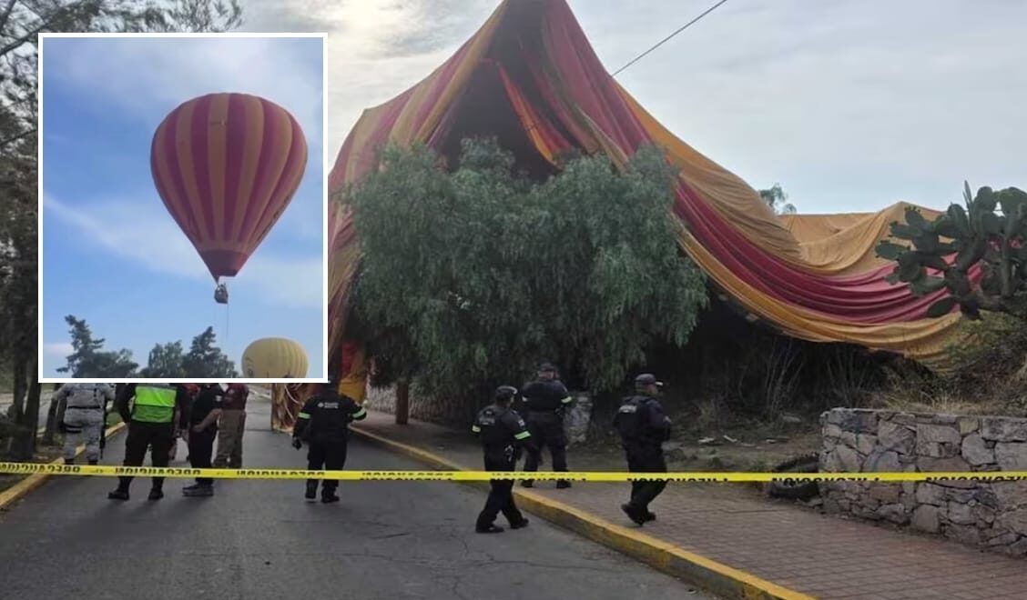 VIDEO: Desplome de globo aerostático en San Martín de las Pirámides, Teotihuacán, deja 12 lesionados