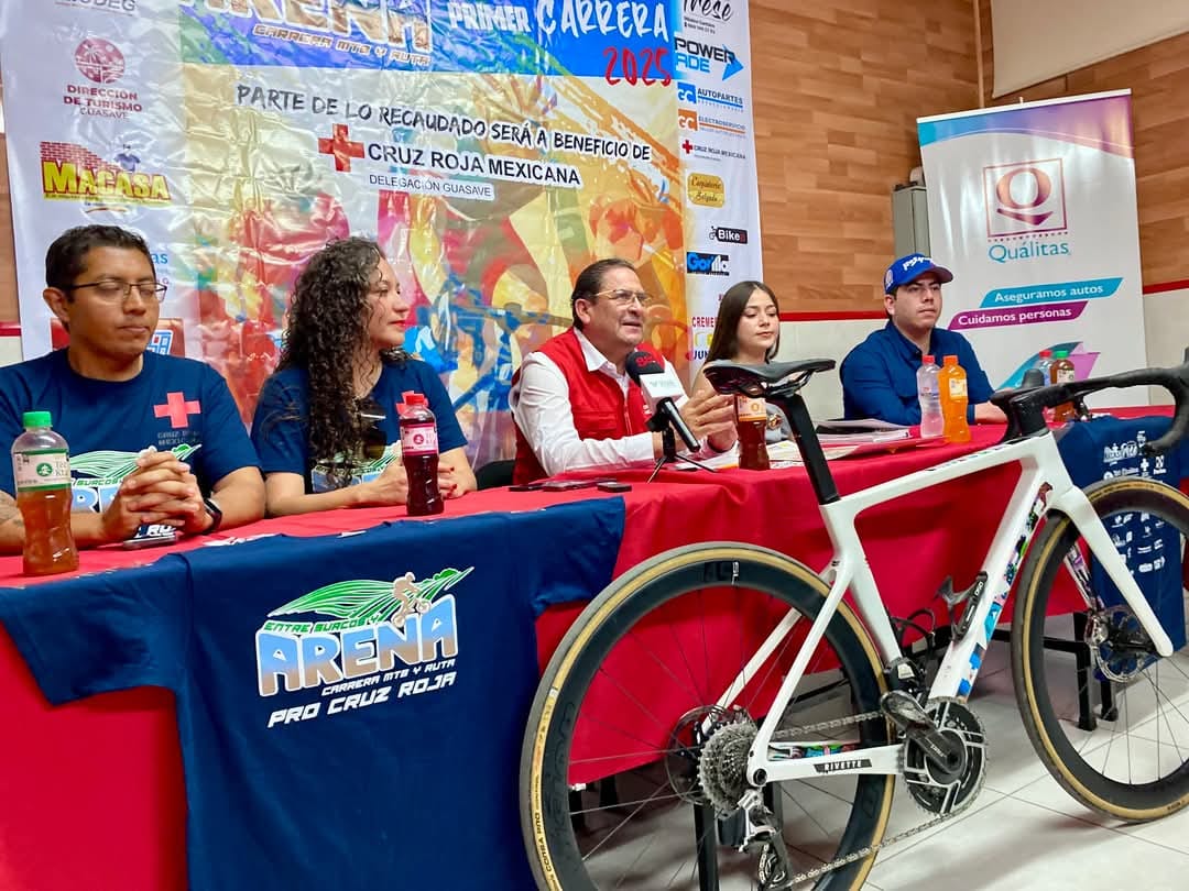 Guasave pedalea por una causa presentan Ruta Ciclista Entre Surcos y Arena a beneficio de Cruz Roja