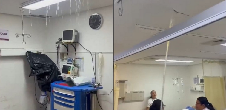 VIDEO: Intensas lluvias provocan filtraciones en hospital del ISSSTE en Ixmiquilpan, Hidalgo