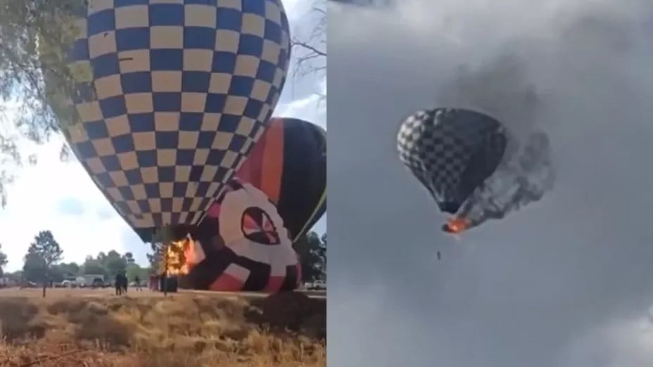Muere una persona en incendio de globo aerostático en festival de Zacatecas