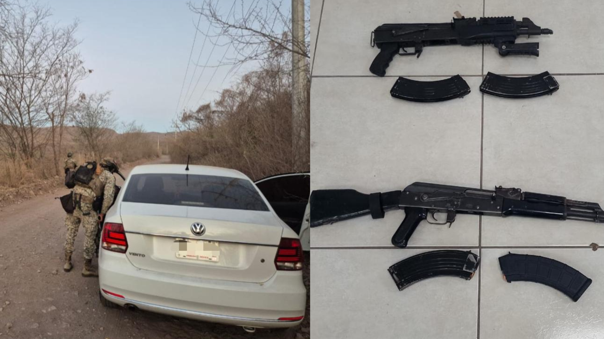 Personal militar asegura un vehículo con reporte de robo, armas y municiones en Culiacán