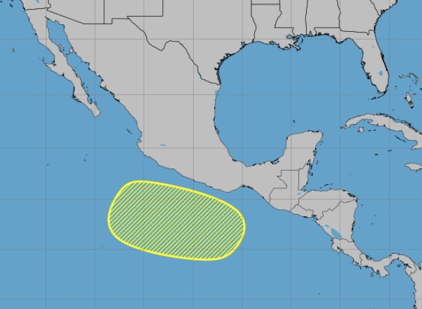 Perturbación tropical activa en el Pacífico mexicano.