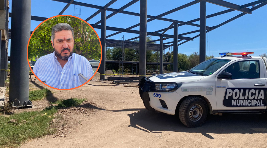 Rael Rivera Castro informa sobre la obra de una plaza donde murió un trabajador en Guasave.