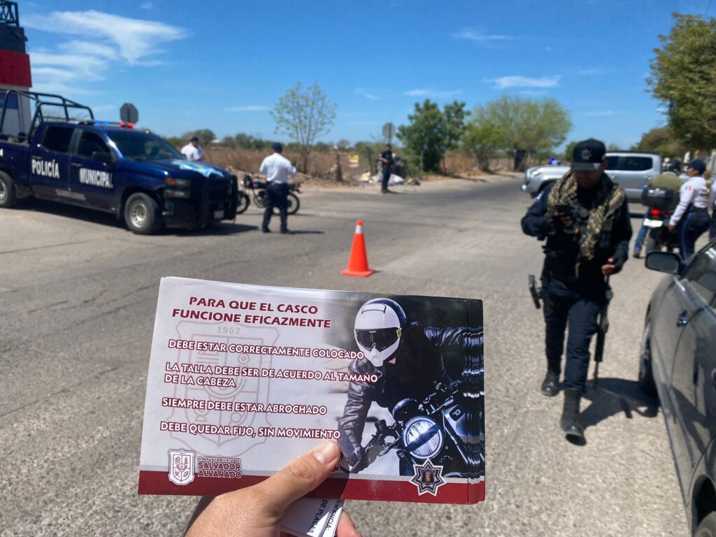 Refuerzan operativos preventivos para motociclistas en Salvador Alvarado