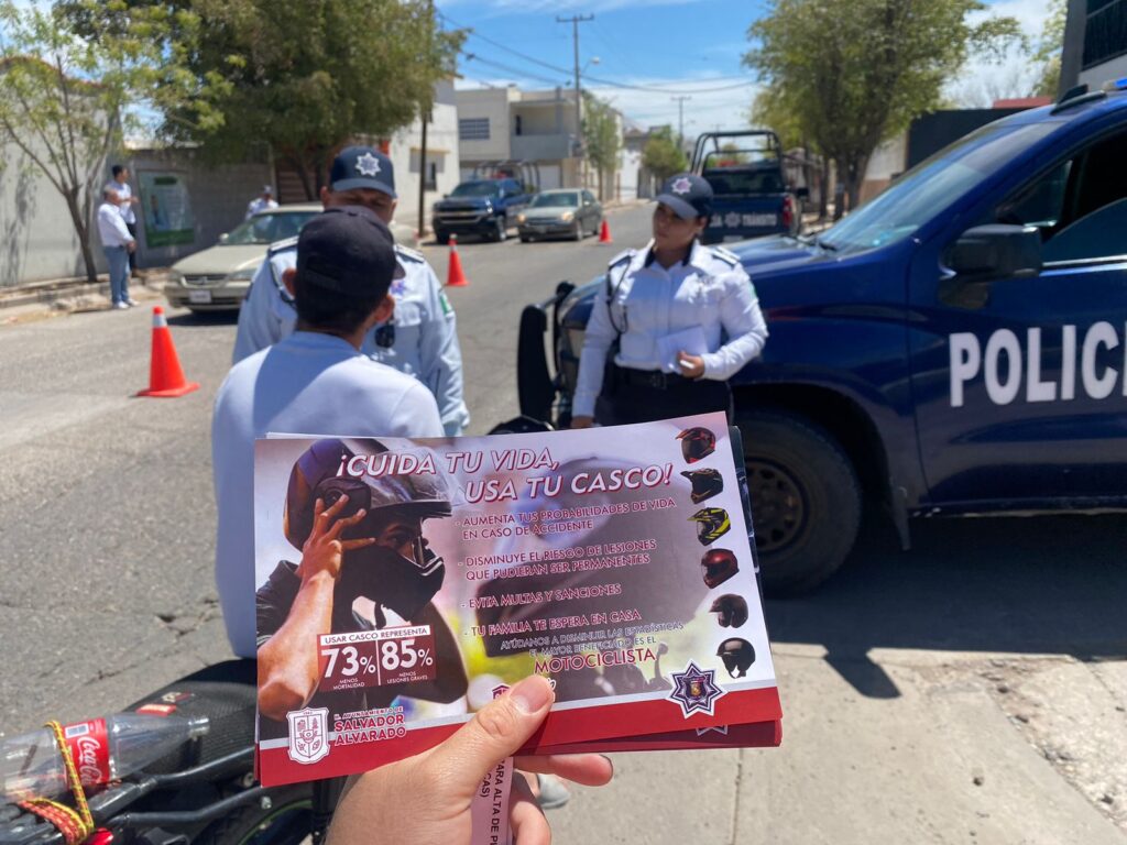 Refuerzan operativos preventivos para motociclistas en Salvador Alvarado