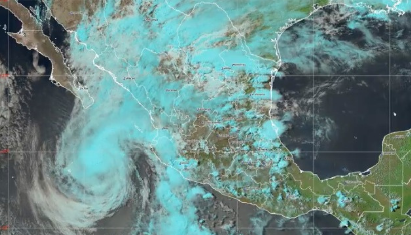 Imagen satelital de la tormenta tropical Alvin