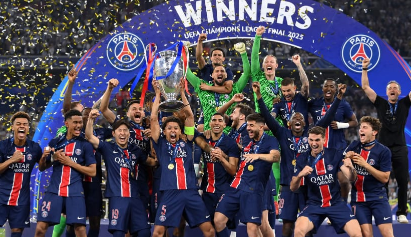 Paris Saint-Germain (PSG) celebran triunfo de la final de UEFA Champions League