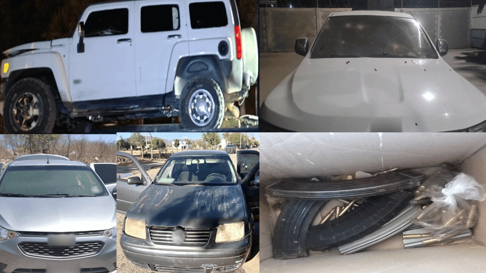 Vehículo con torreta, ametralladoras y cartuchos, aseguran en Navolato, Culiacán y Mocorito