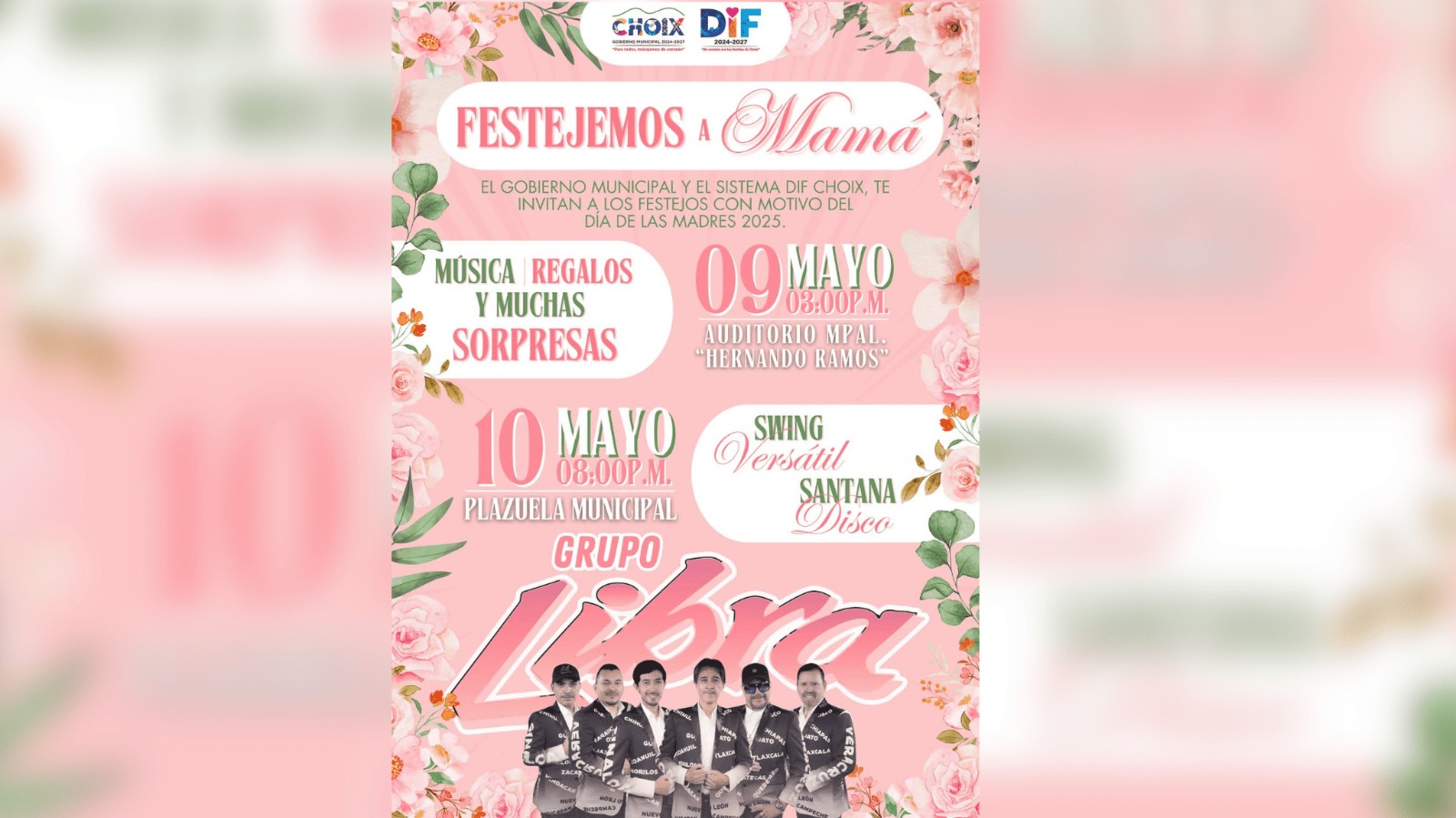 Autoridades invitan a festejos del Día de las Madres en Choix