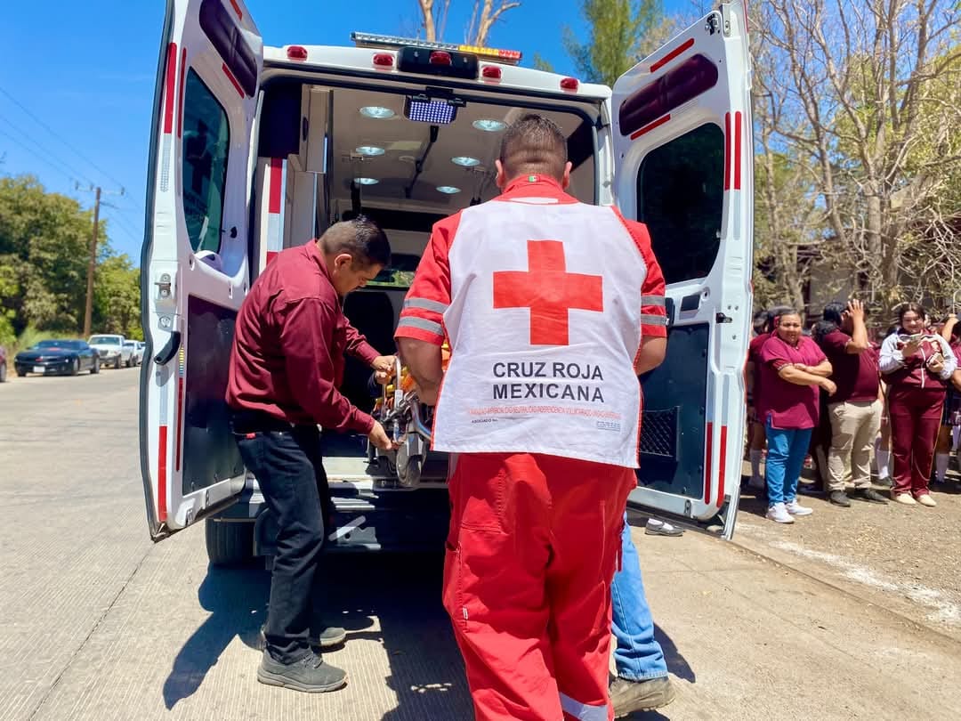 Paramédico de la Cruz Roja atiende a hombre de picaduras de abeja