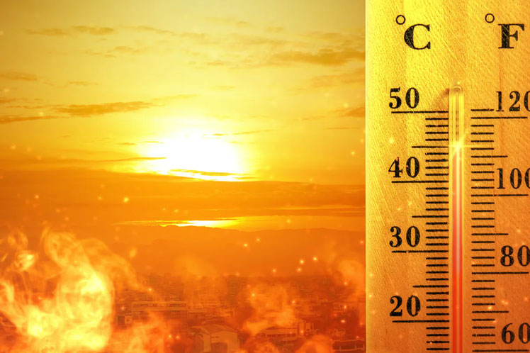 Termómetro que marca temperatura alta