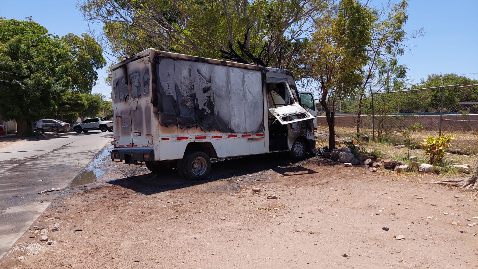 camión incendiado