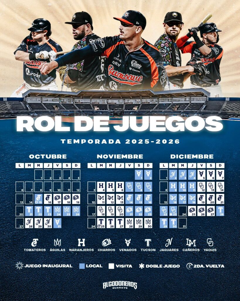 Algodoneros iniciará en gira su primera serie del rol regular