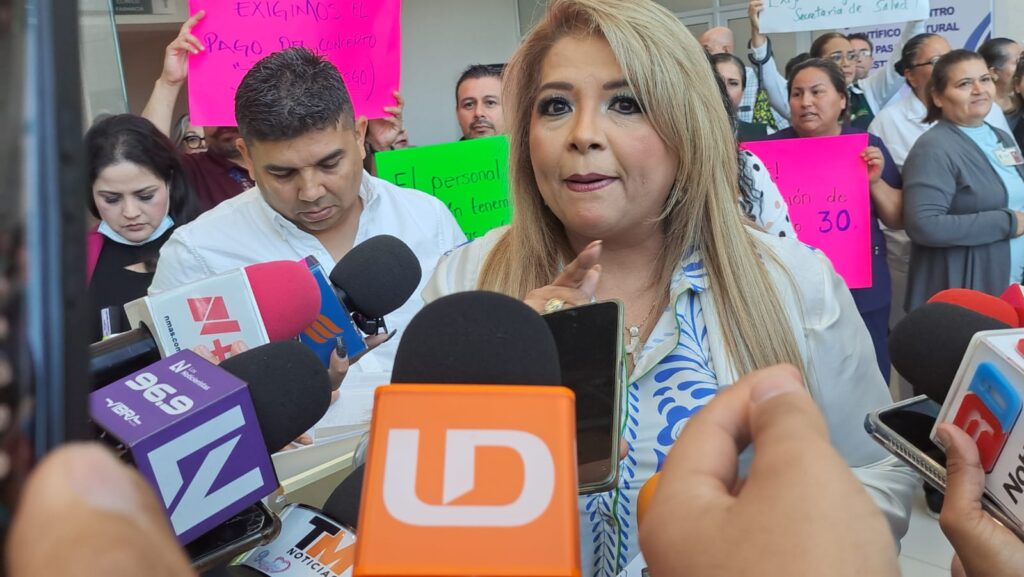 Arcelia Prado Estrada, secretaria General del Sindicato Nacional de Trabajadores de la Secretaría de Salud (SNTSS) en Sinaloa.
