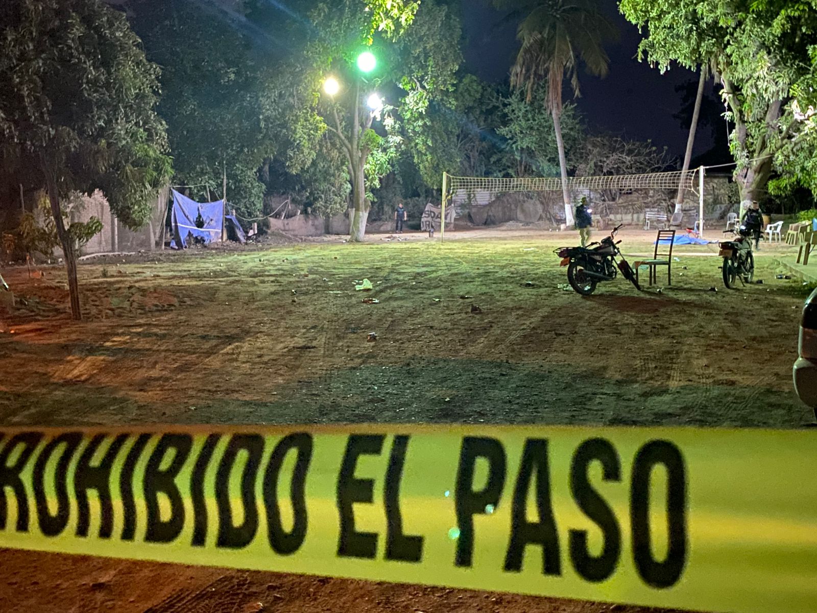 Zona acordonada en donde ocurrió el atentado.