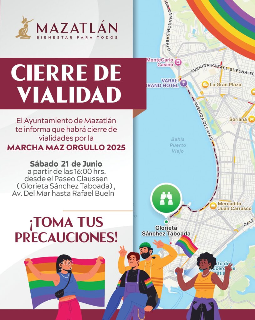 Cierre de vialidad en Mazatlán