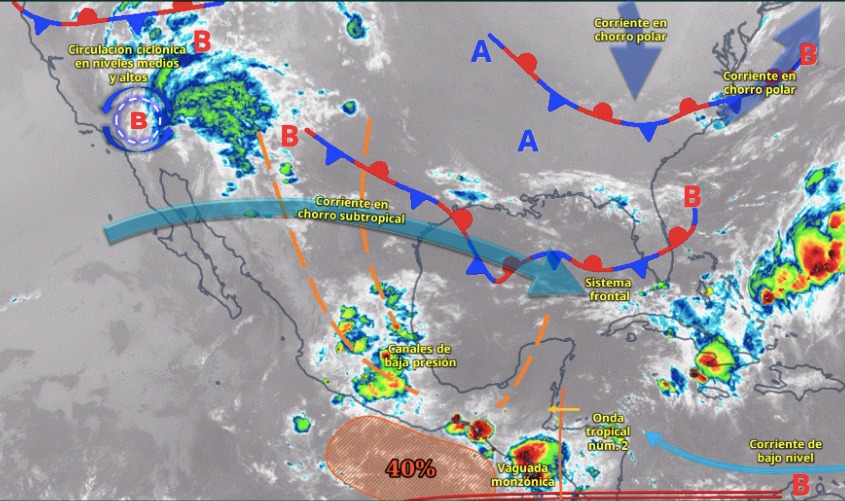 Pronóstico del clima para México este 2 de junio de 2025.
