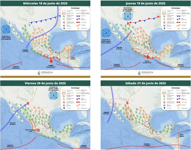 Pronóstico del clima extendido a 96 horas para México del SMN