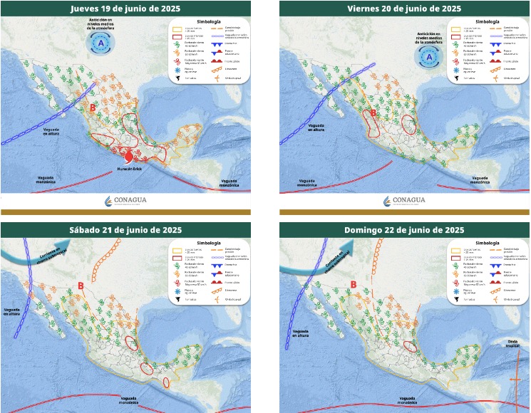 Pronóstico del clima extendido a 96 horas para México del SMN