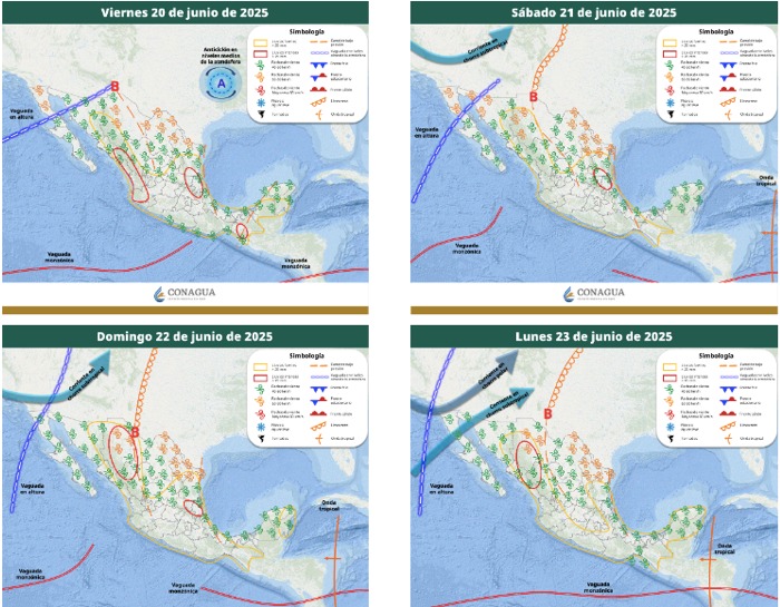 Pronóstico del clima extendido a 96 horas en México. SMN