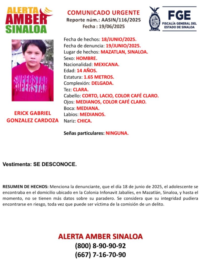 Ficha de búsqueda de Erick Gabriel González Cardoza.