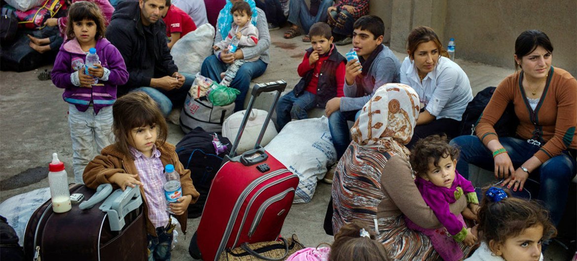 Familias desplazadas de Kobane
