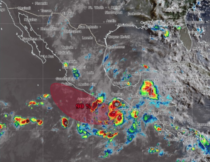 Zona de baja presión en el océano Pacífico.