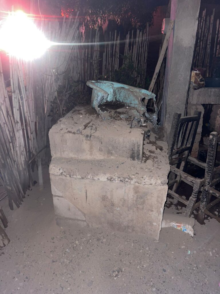 Daños materiales por el incendio.