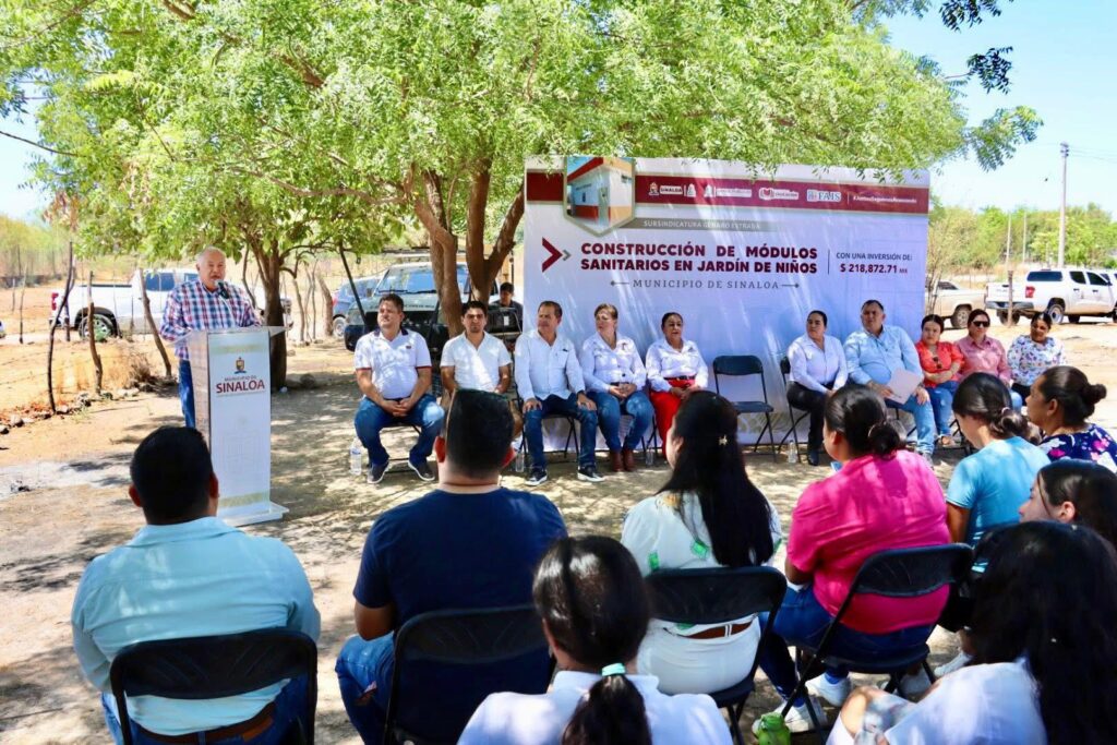 Inician construcción de sanitarios en kínder de La Cofradía en Sinaloa municipio
