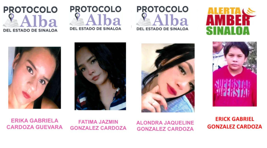 Fotografías de Erika Gabriela y sus tres hijos.