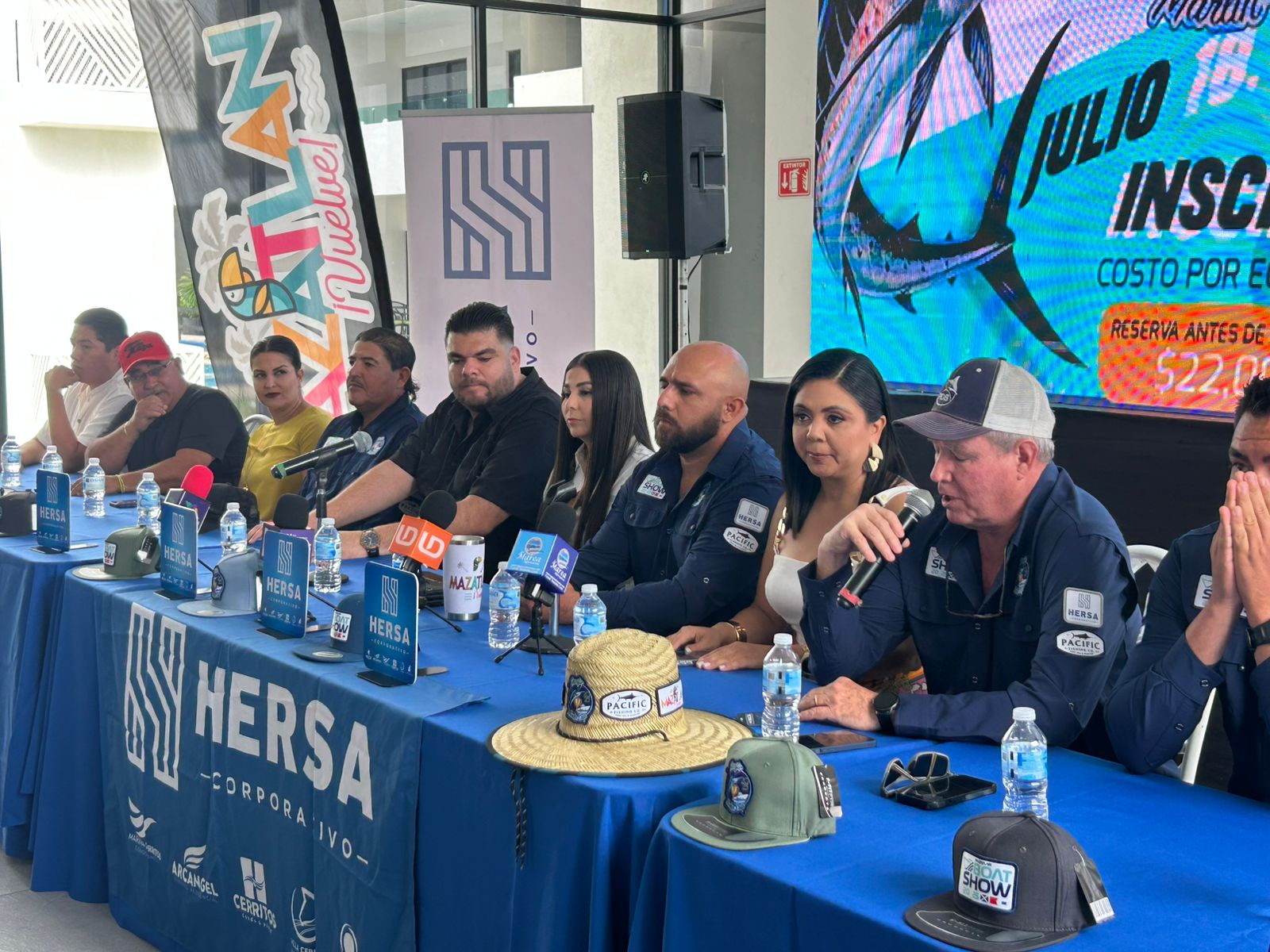 Conferencia de prensa para anunciar la Pacific Marlín Cup en Mazatlán.