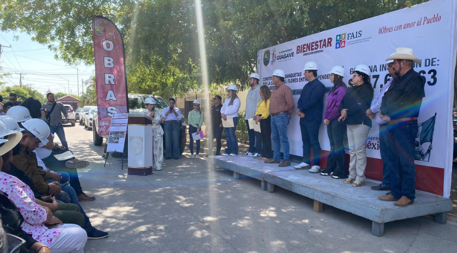 Banderazo a la construcción de obra en Guasave