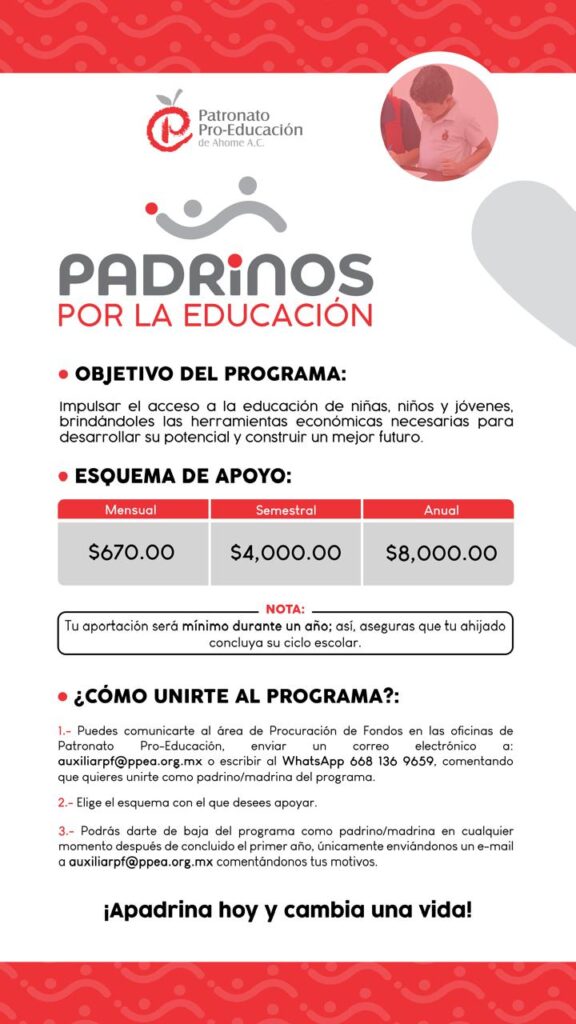 Esquema de apoyo del programa “Padrinos por la Educación”