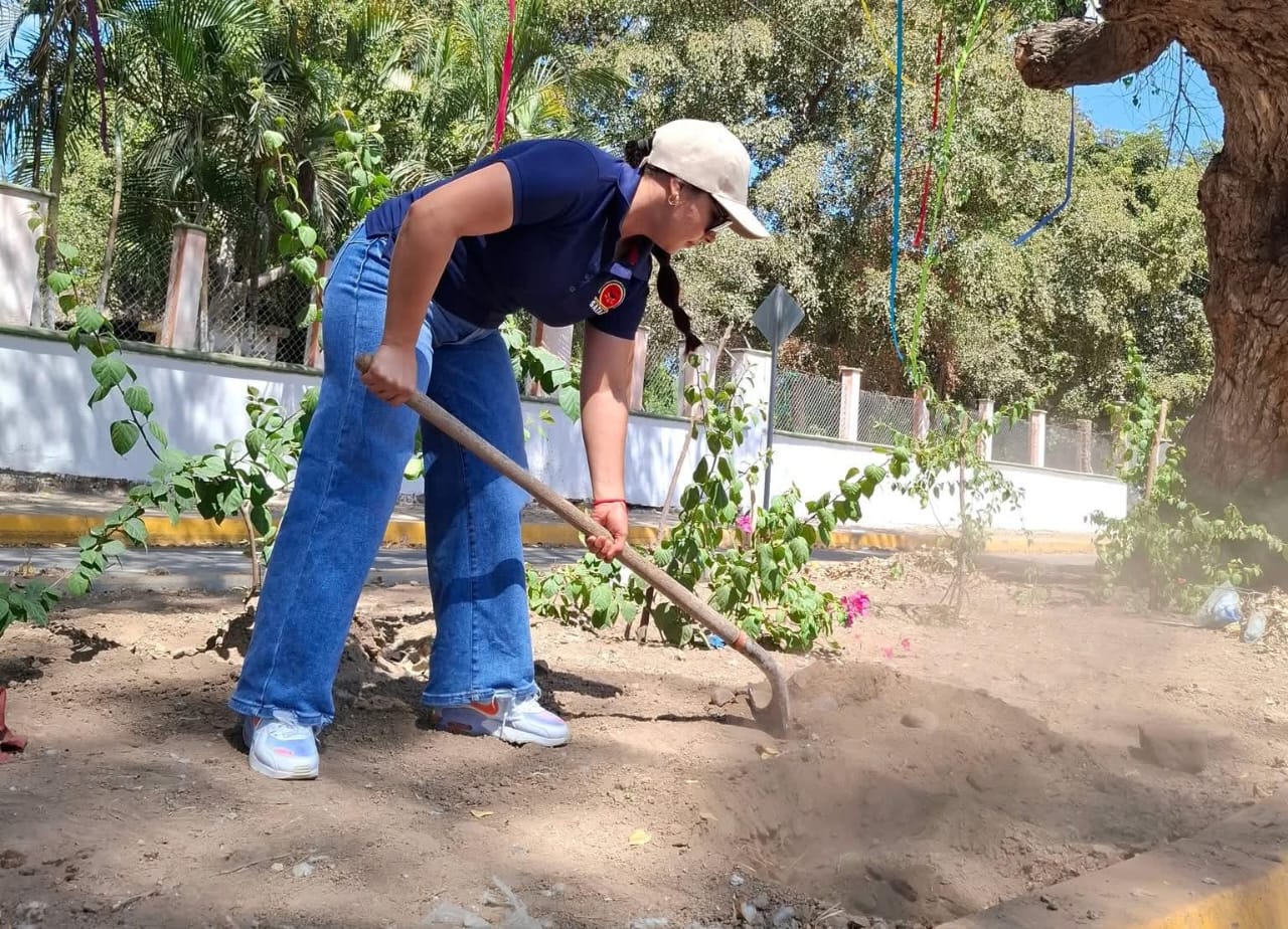 Plantación de un árbol en Guasave.