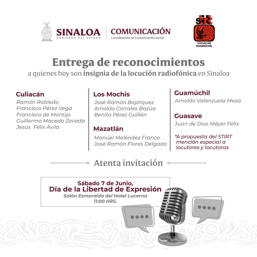 Entrega de reconocimientos a locutores.