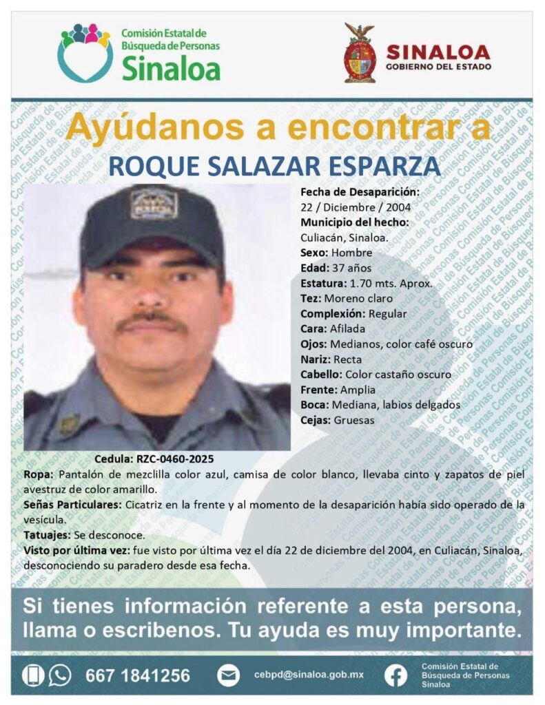 Ficha de búsqueda de Roque Salazar Esparza.