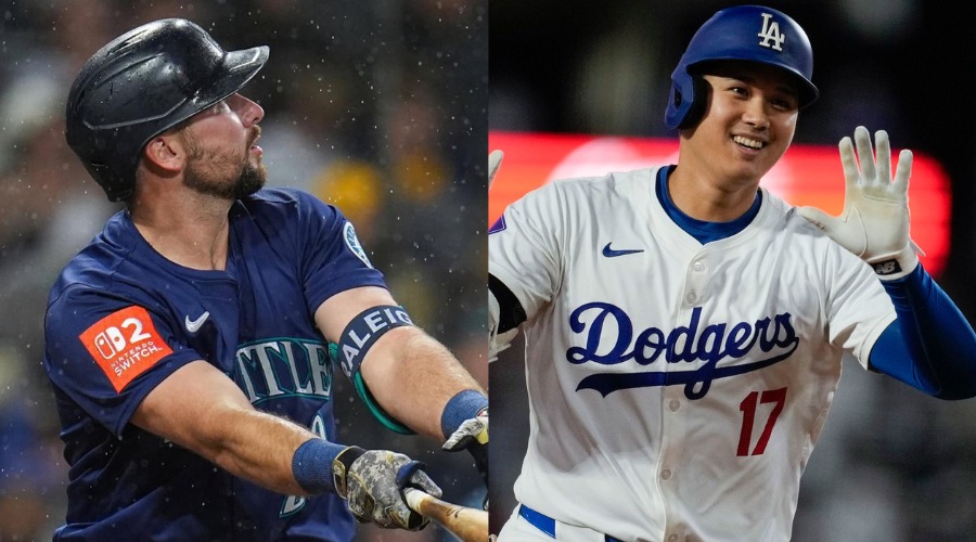 Shohei Ohtani y Cal Raleigh.