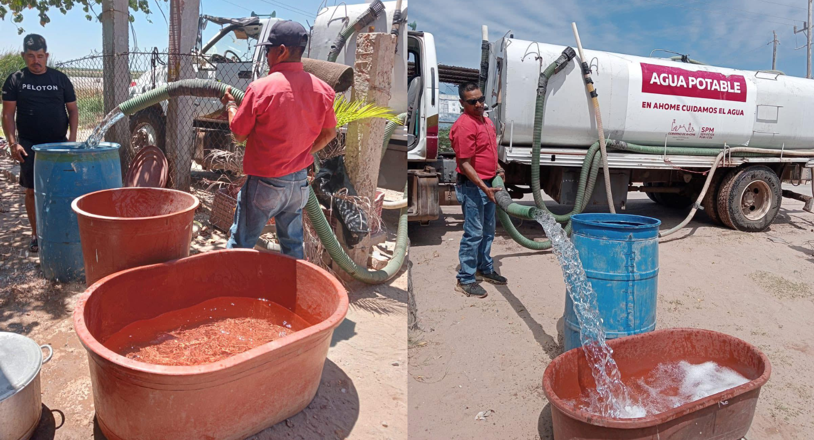 En pipas se ha estado enviando agua a las comunidades afectadas por la sequía