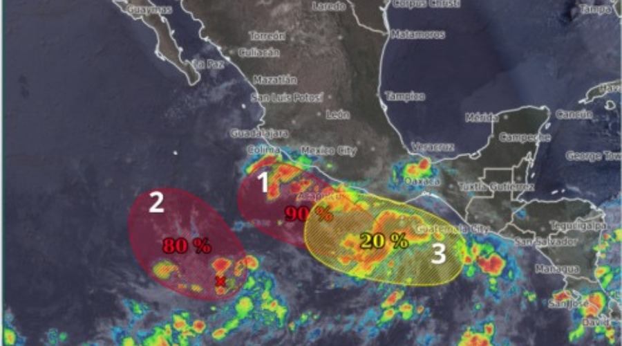 zonas de baja presión en el pacifico