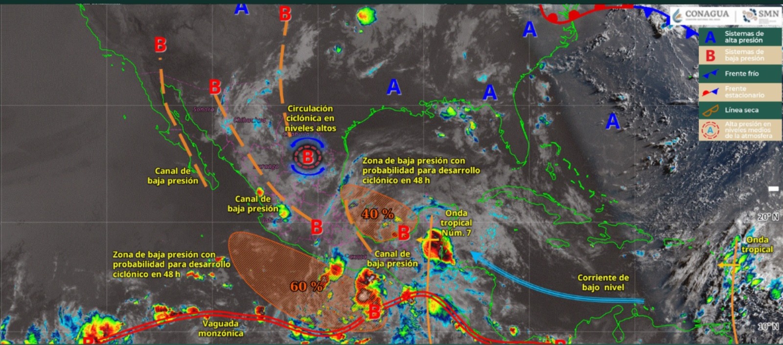 Lluvias intensas en México.