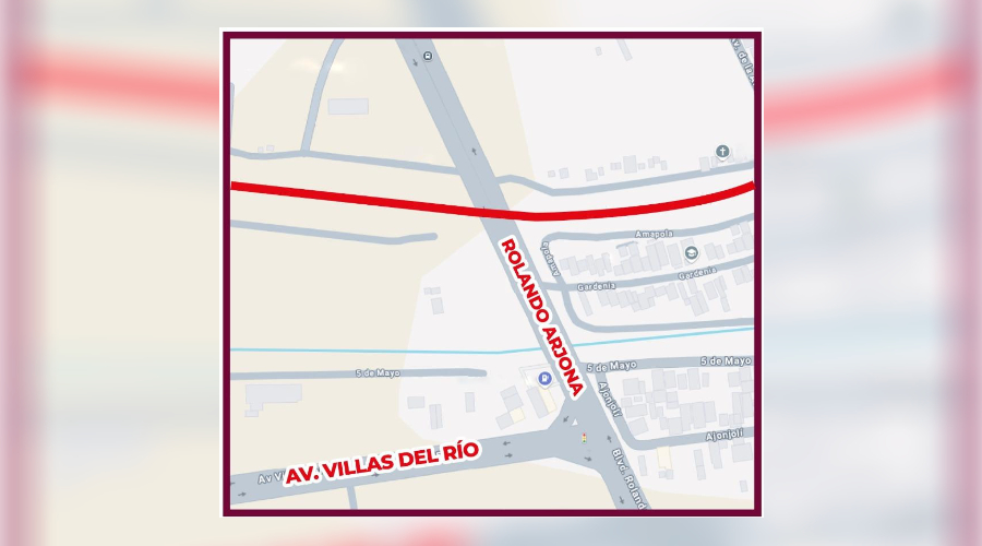 Cierre temporal del bulevar Rolando Arjona, en su cruce con el bulevar Lola Beltrán.