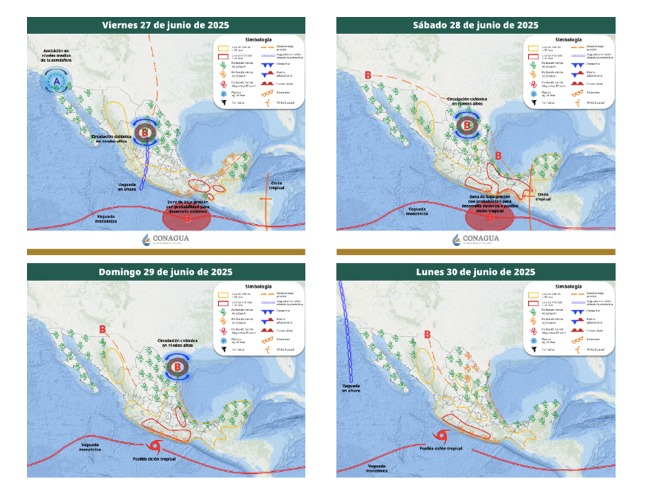En su aviso de pronóstico extendido, el Meteorológico Nacional marca el nacimiento del sexto ciclón tropical el domingo 29 de junio.
