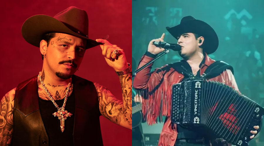 Christian Nodal y Alfredo Olivas.