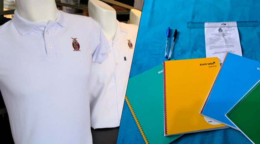 Canje de útiles y uniformes escolares.