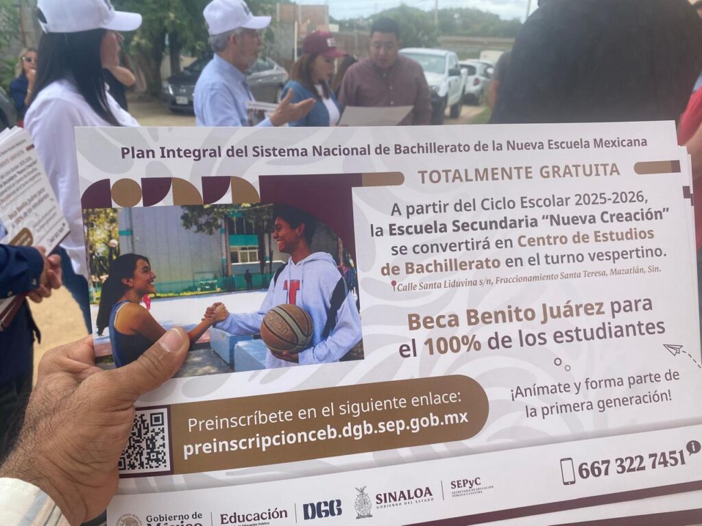 Abrirán Centro de Estudios de Bachillerato en la Secundaria Nueva Creación en Santa Teresa, Mazatlán