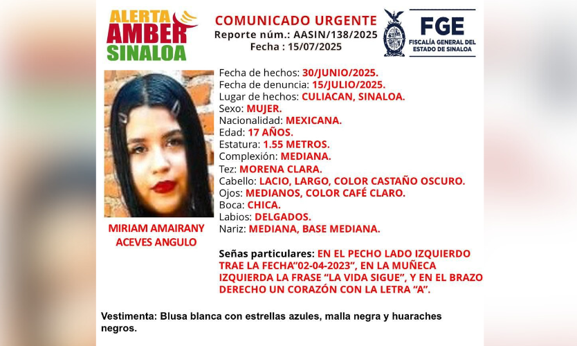 Ficha de búsqueda de Miriam Amairany